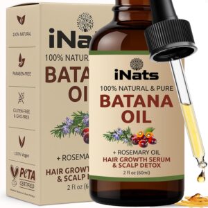 iNats Batana Oil for Hair Growth with Rosemary (2 Fl Oz)
